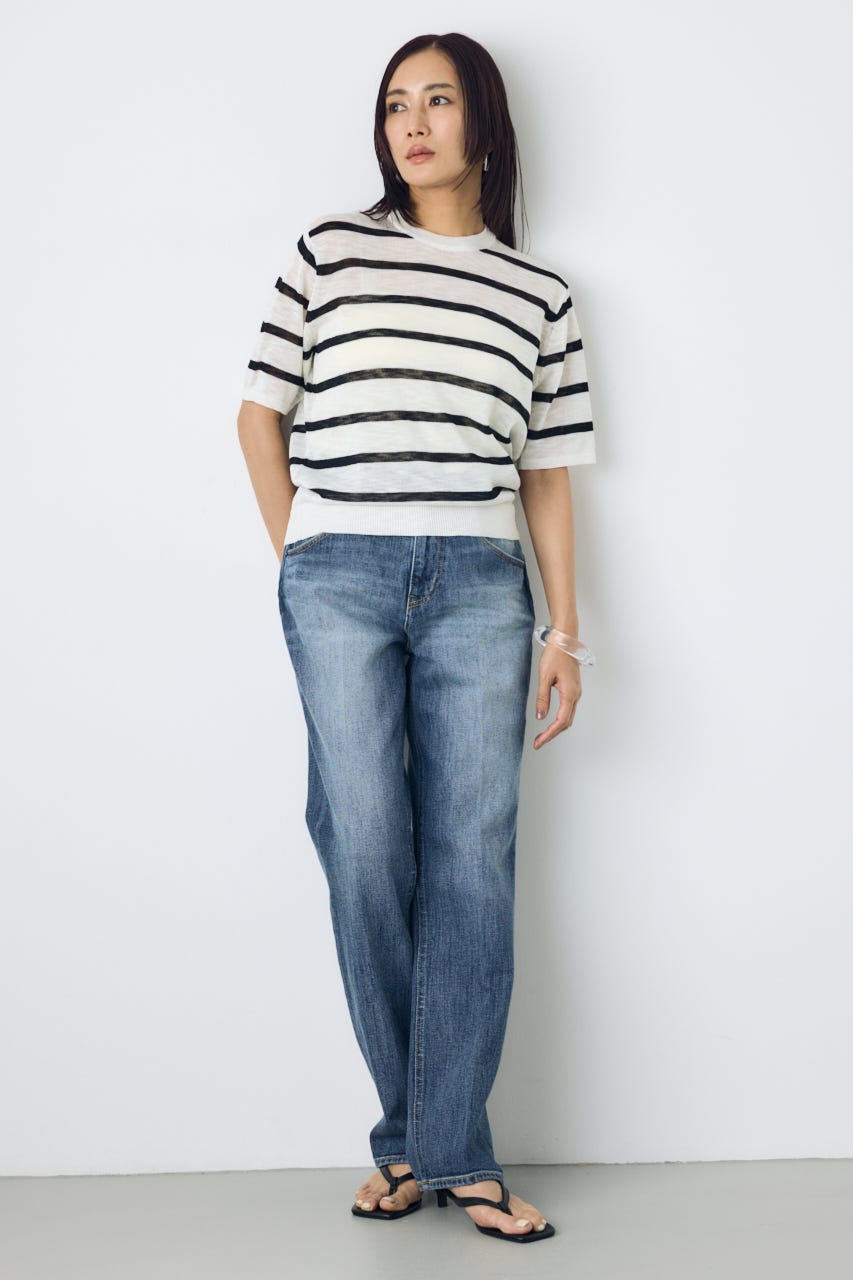 AZUL DENIM センタープレスストレートデニム BLU 25inch