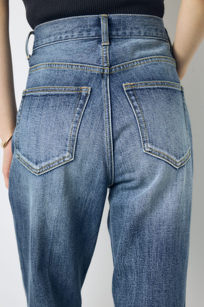 【WEB限定】AZUL DENIM センタープレスストレートデニム ショート丈 BLU 27inch
