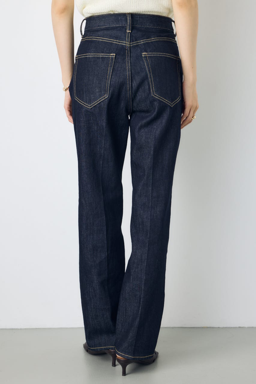 【WEB限定】AZUL DENIM センタープレスストレートデニム ショート丈 One Wash 25inch
