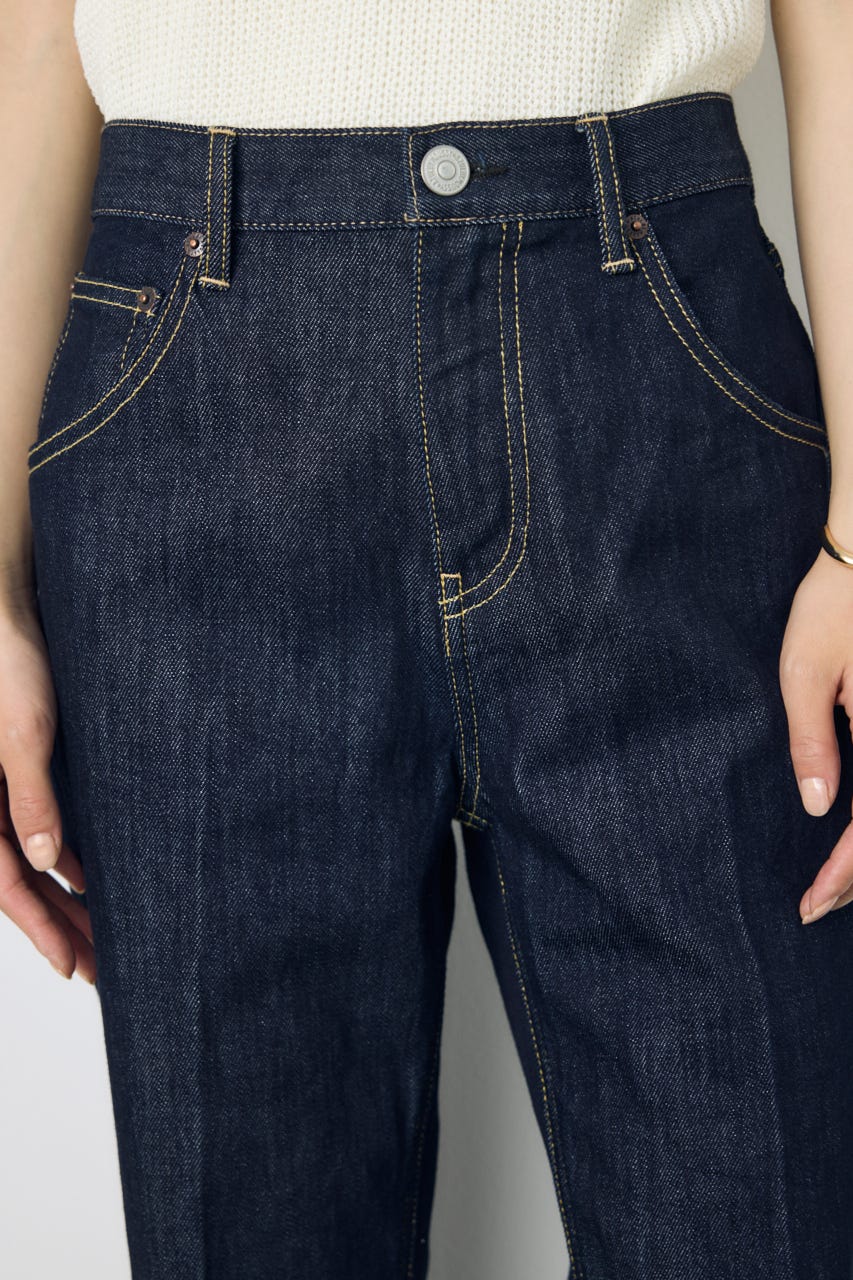【WEB限定】AZUL DENIM センタープレスストレートデニム ショート丈 One Wash 25inch