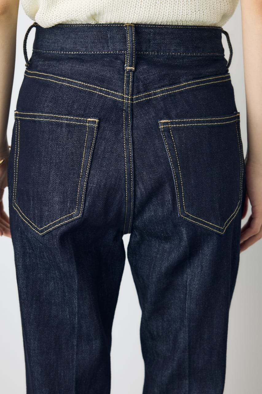 【WEB限定】AZUL DENIM センタープレスストレートデニム ショート丈 One Wash 25inch