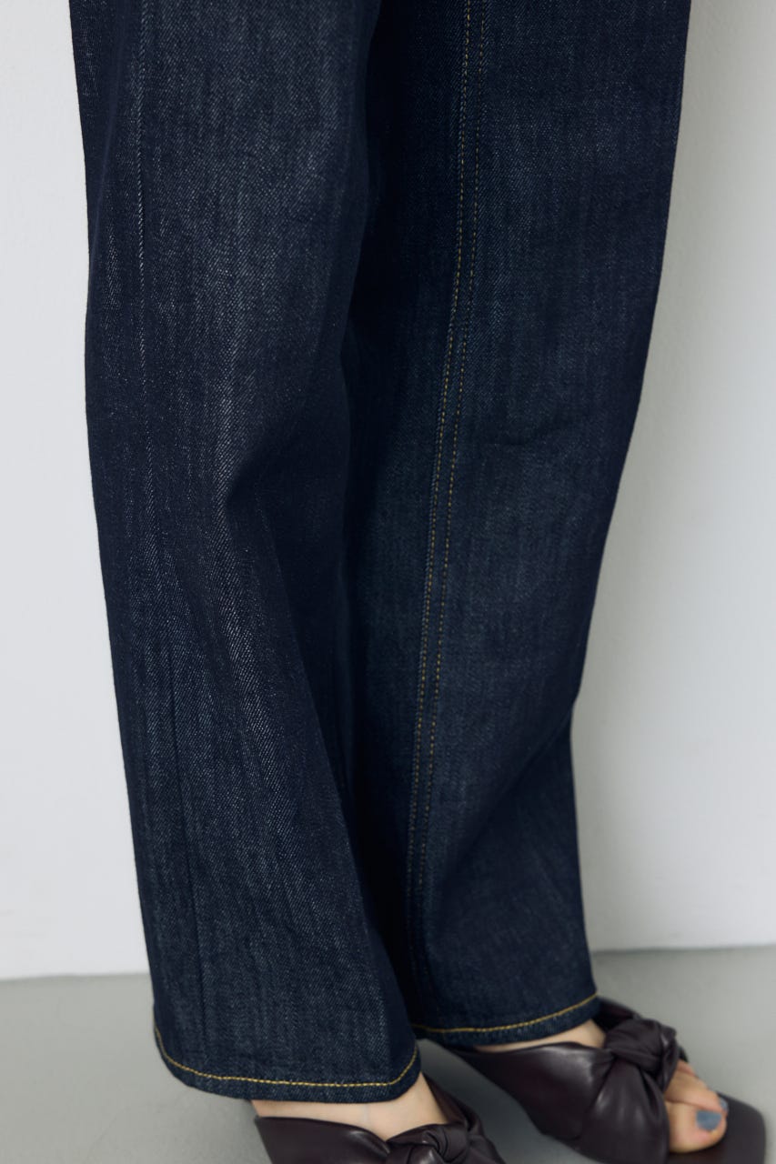 【WEB限定】AZUL DENIM センタープレスストレートデニム ショート丈 One Wash 25inch
