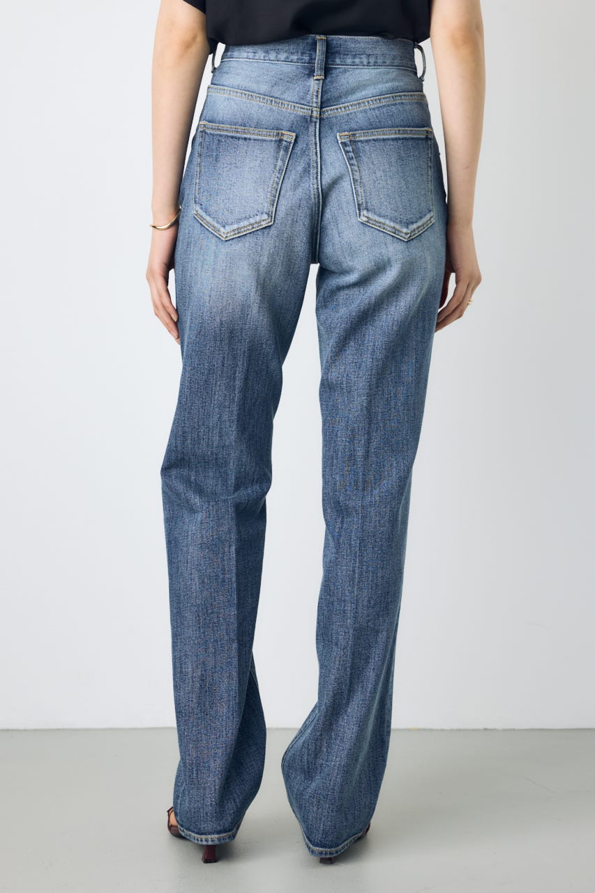 【WEB限定】AZUL DENIM センタープレスストレートデニム ロング丈 BLU 24inch