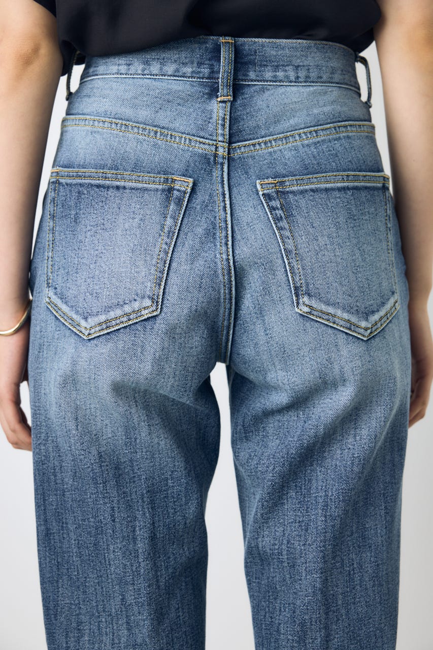 【WEB限定】AZUL DENIM センタープレスストレートデニム ロング丈 BLU 24inch