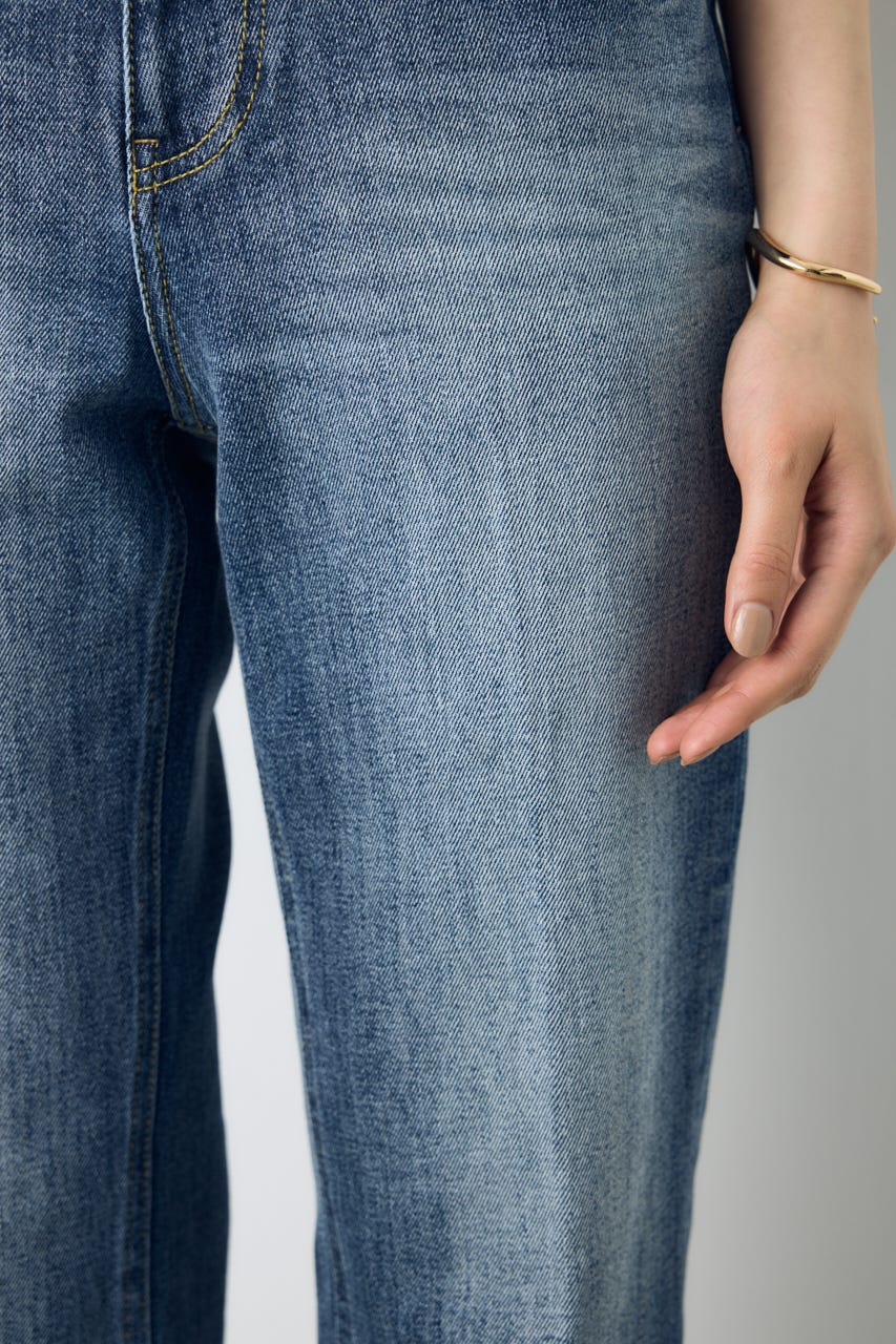 【WEB限定】AZUL DENIM センタープレスストレートデニム ロング丈 BLU 24inch