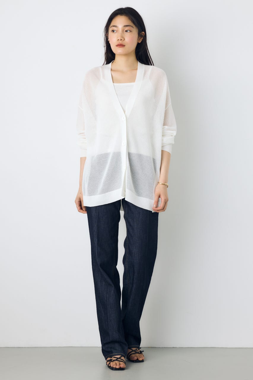 【WEB限定】AZUL DENIM センタープレスストレートデニム ロング丈 One Wash 27inch