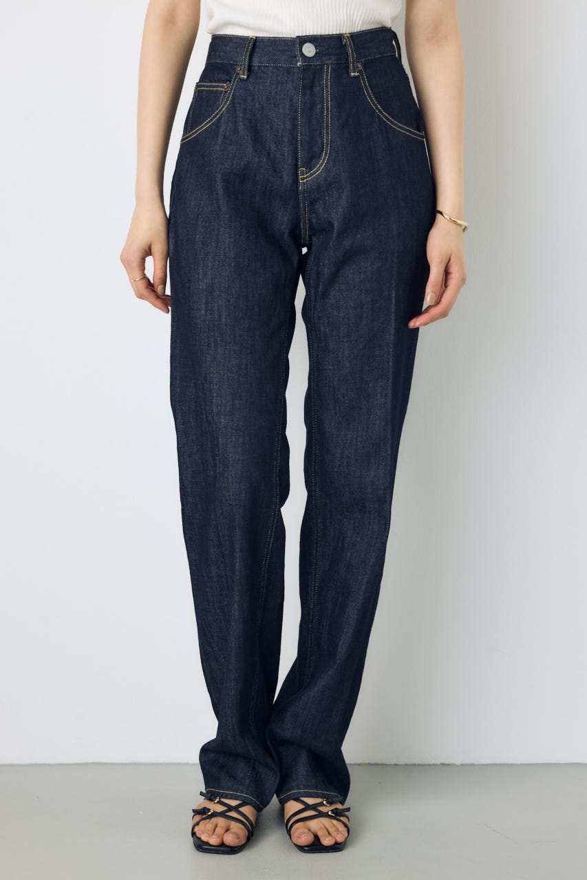 【WEB限定】AZUL DENIM センタープレスストレートデニム ロング丈 One Wash 27inch