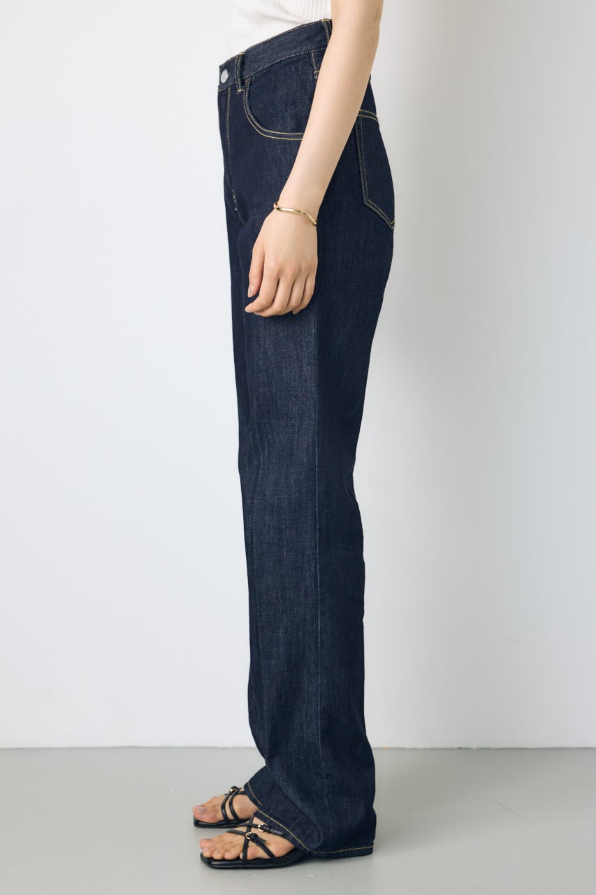 【WEB限定】AZUL DENIM センタープレスストレートデニム ロング丈 One Wash 27inch