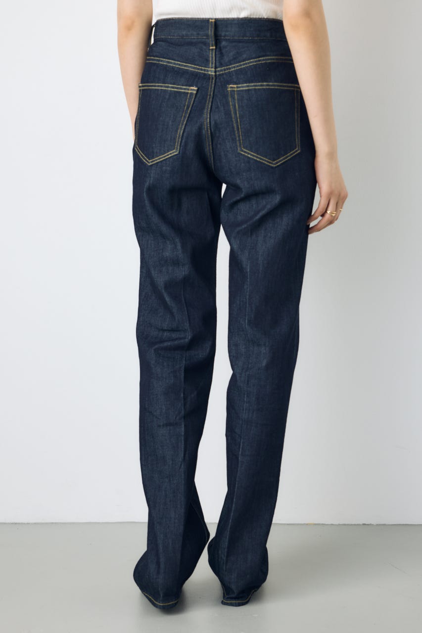 【WEB限定】AZUL DENIM センタープレスストレートデニム ロング丈 One Wash 27inch