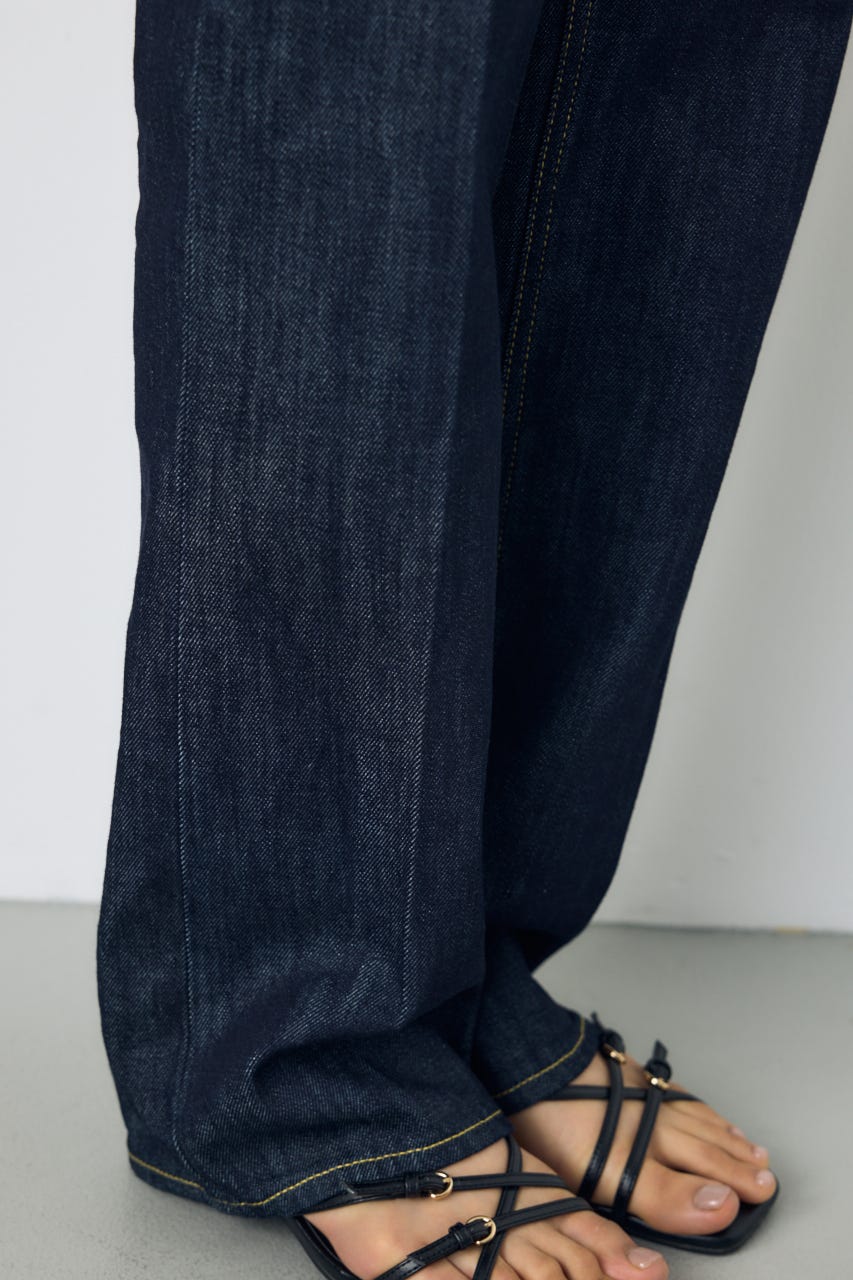 【WEB限定】AZUL DENIM センタープレスストレートデニム ロング丈 One Wash 27inch