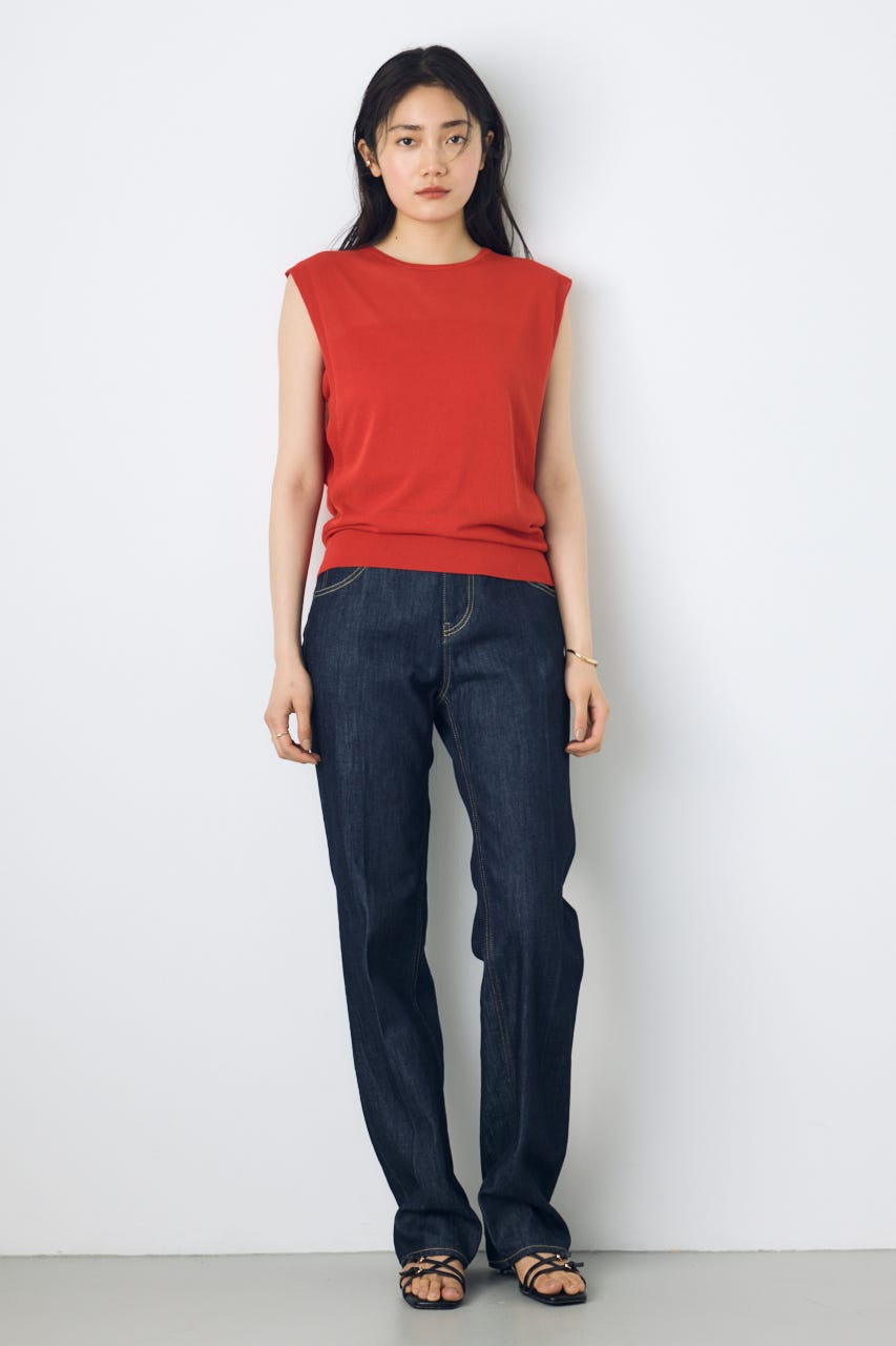 【WEB限定】AZUL DENIM センタープレスストレートデニム ロング丈 One Wash 27inch