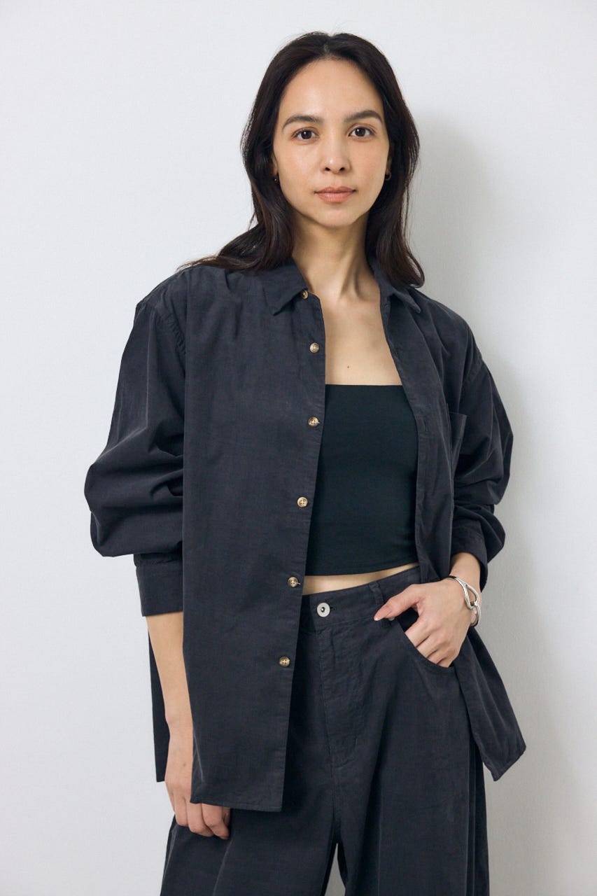 コーデュロイリラックスポケットシャツ L/BLK FREE