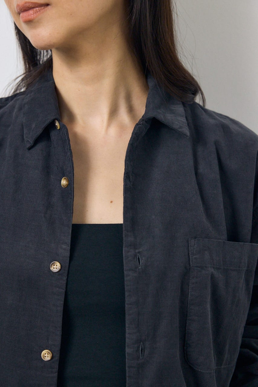 コーデュロイリラックスポケットシャツ L/BLK FREE