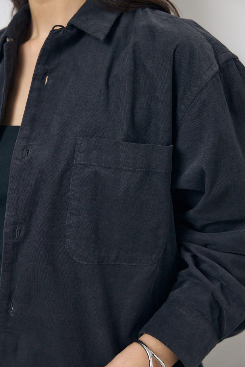 コーデュロイリラックスポケットシャツ L/BLK FREE