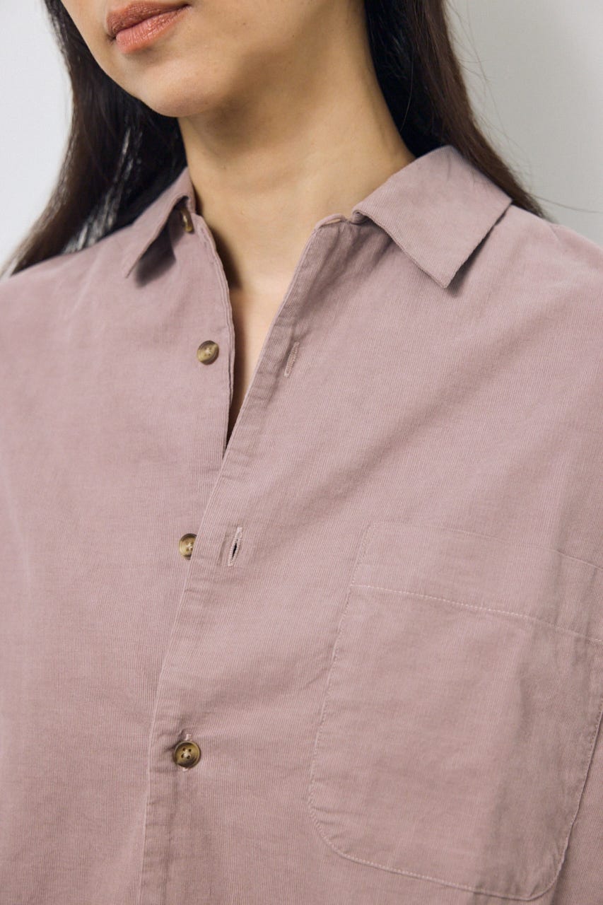 コーデュロイリラックスポケットシャツ L/PNK FREE