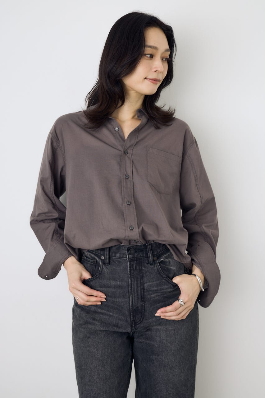 ベーシックコットンシアーシャツ C.GRY S