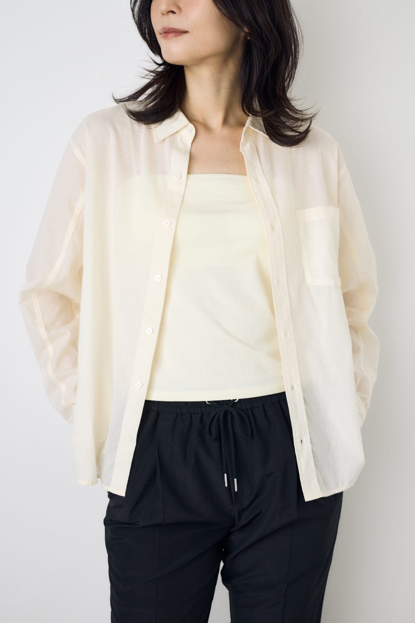 ベーシックコットンシアーシャツ IVOY S