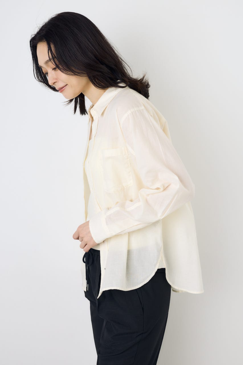 ベーシックコットンシアーシャツ IVOY S