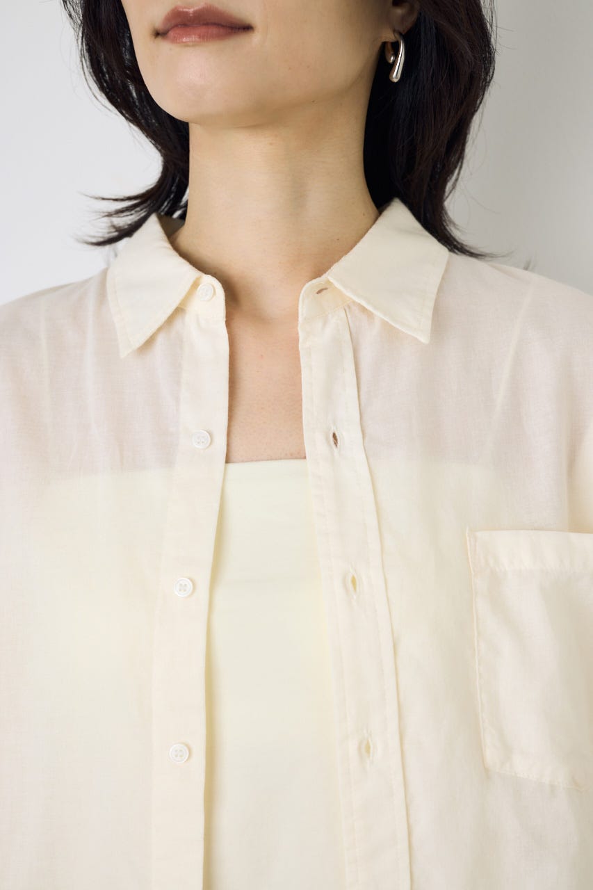 ベーシックコットンシアーシャツ IVOY S