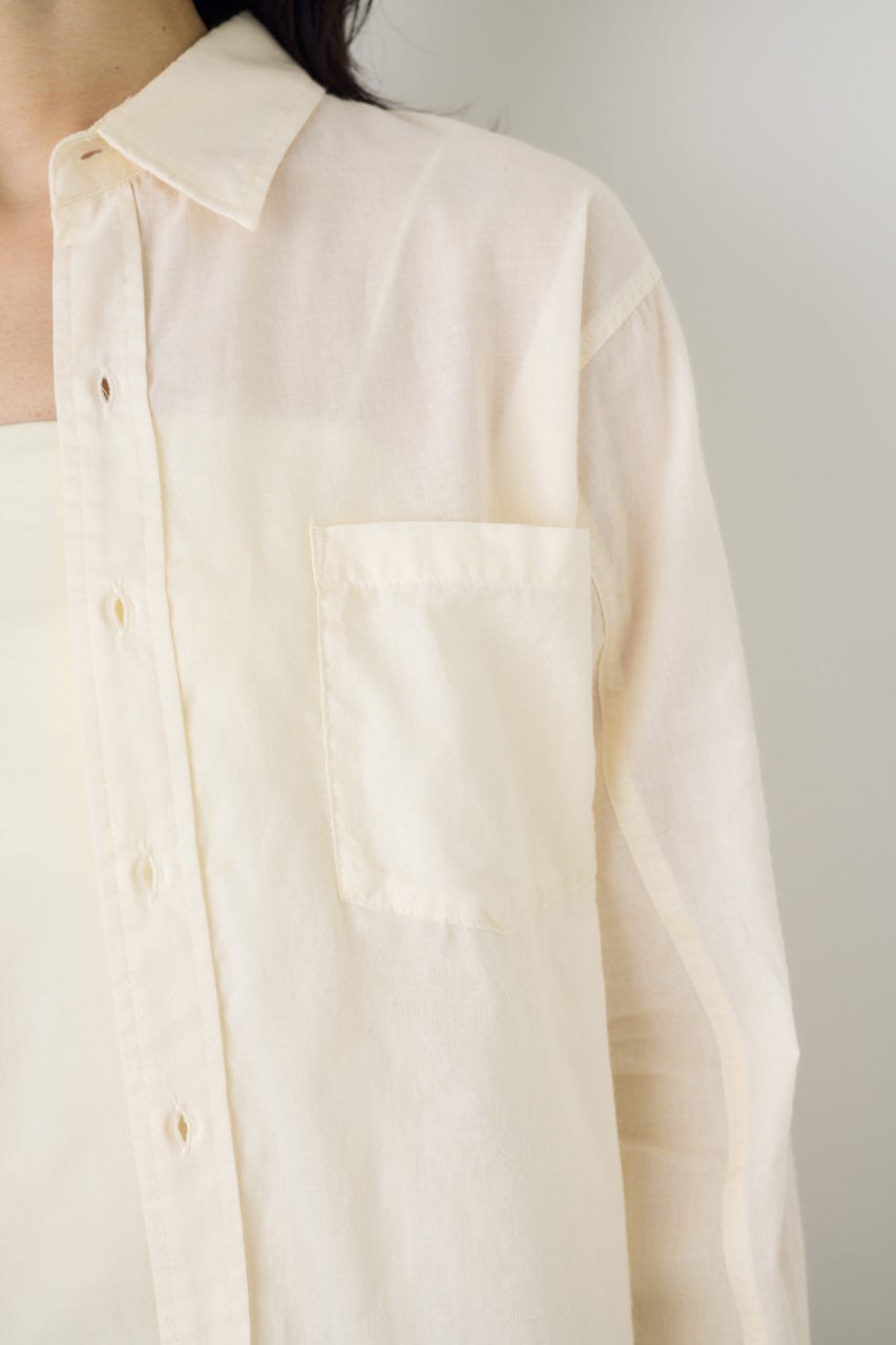 ベーシックコットンシアーシャツ IVOY S