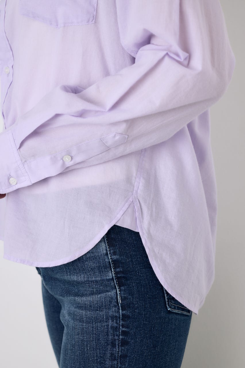 ベーシックコットンシアーシャツ L/PUR M