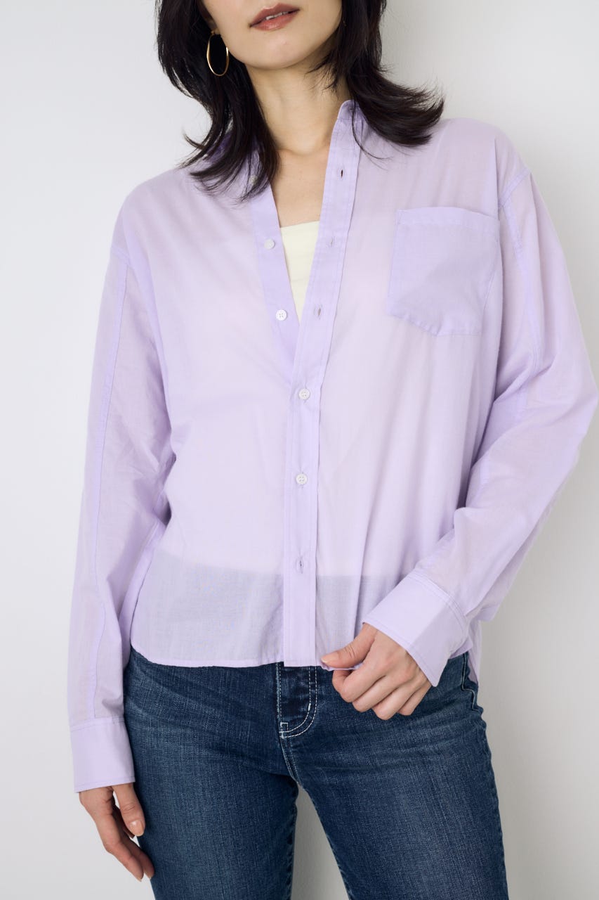 ベーシックコットンシアーシャツ L/PUR M