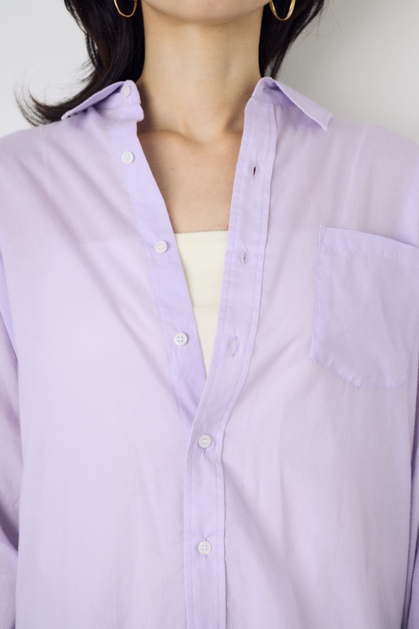 ベーシックコットンシアーシャツ L/PUR M