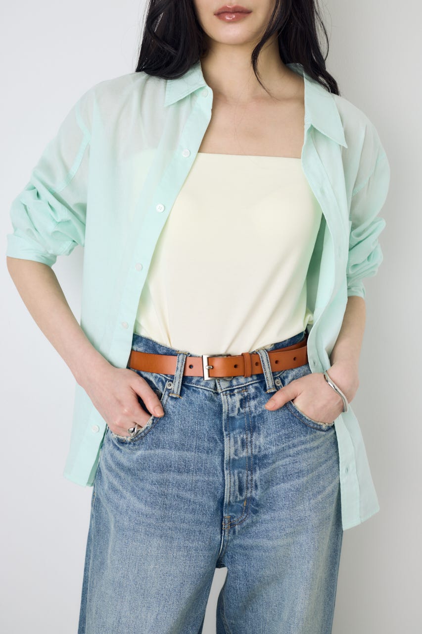 ベーシックコットンシアーシャツ MINT M
