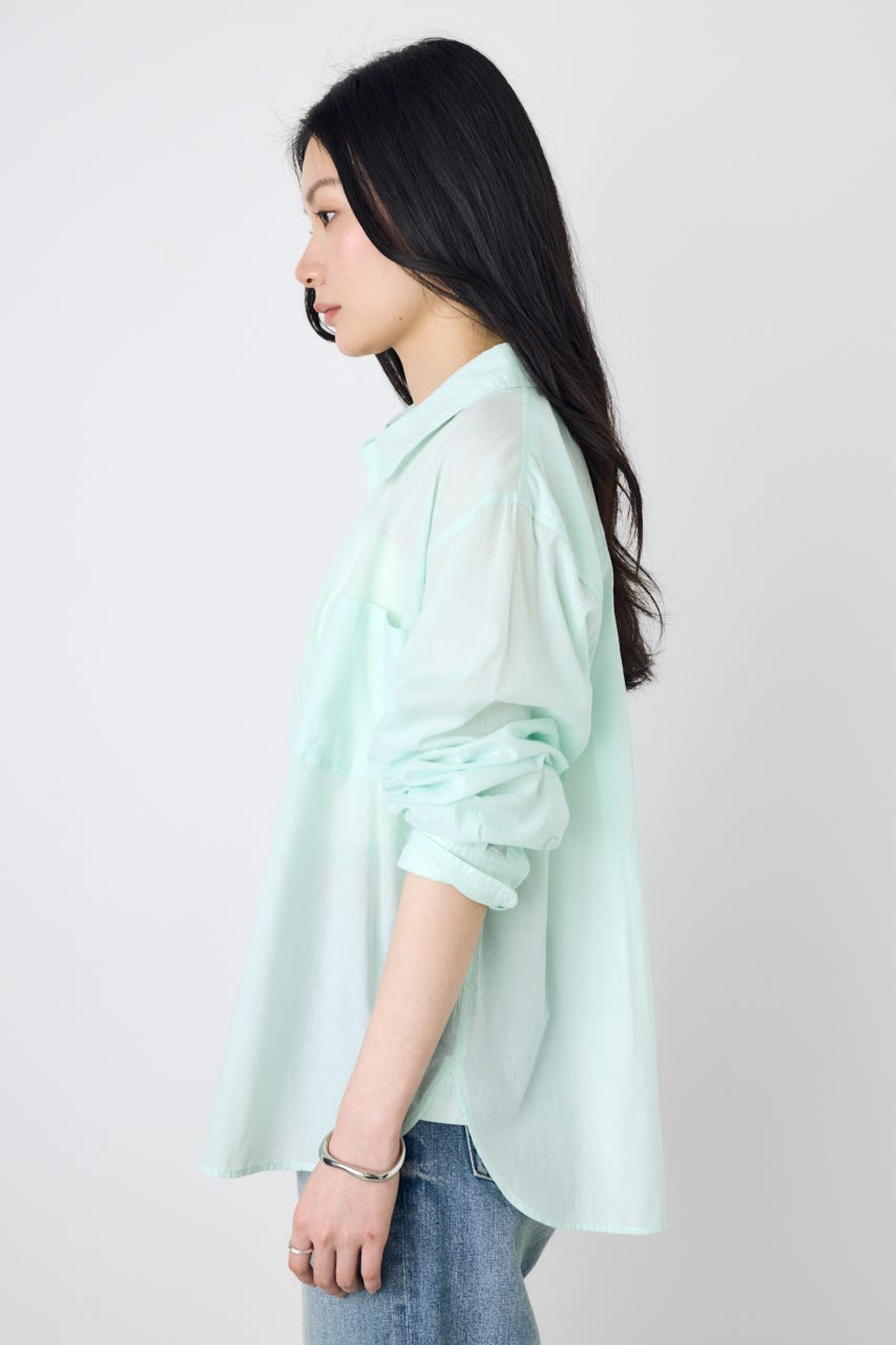 ベーシックコットンシアーシャツ MINT M