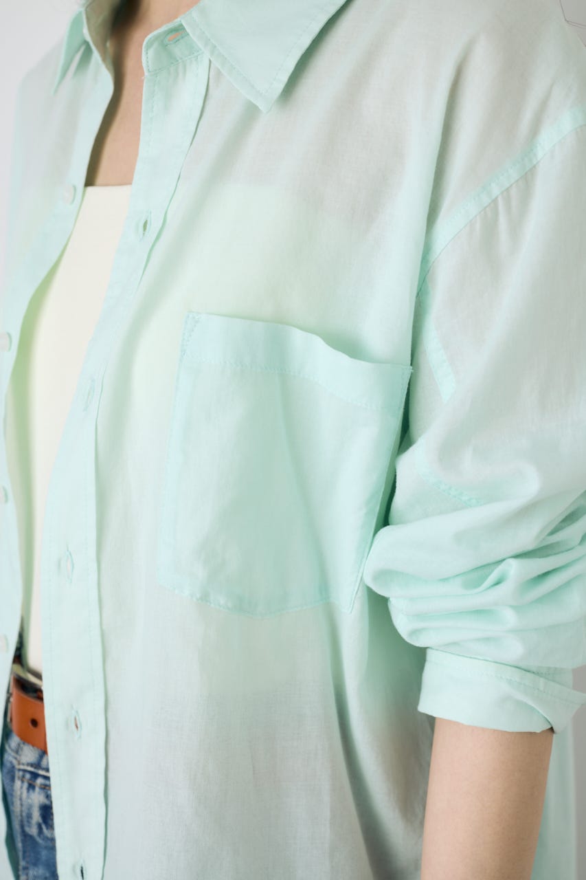 ベーシックコットンシアーシャツ MINT M