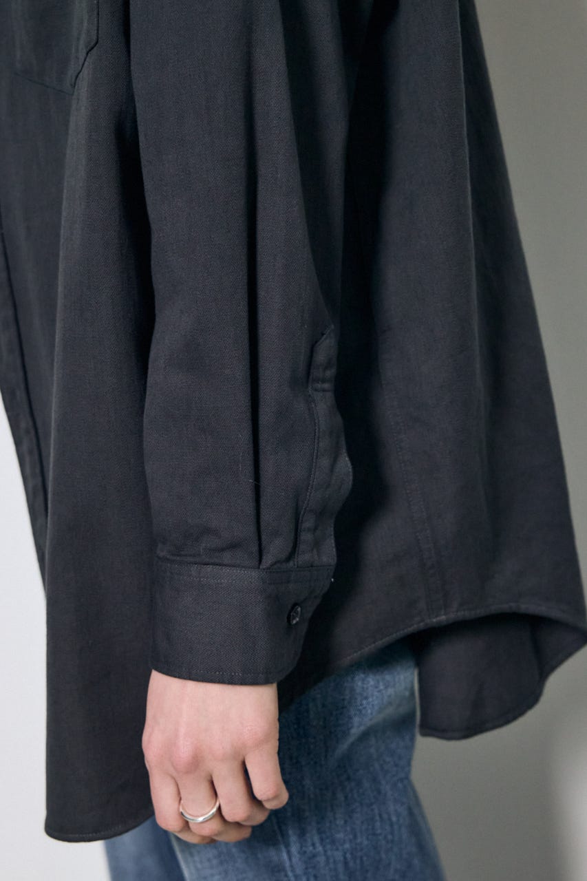 【SS先行アイテム】アーバンリラックスコットンシャツ L/BLK M