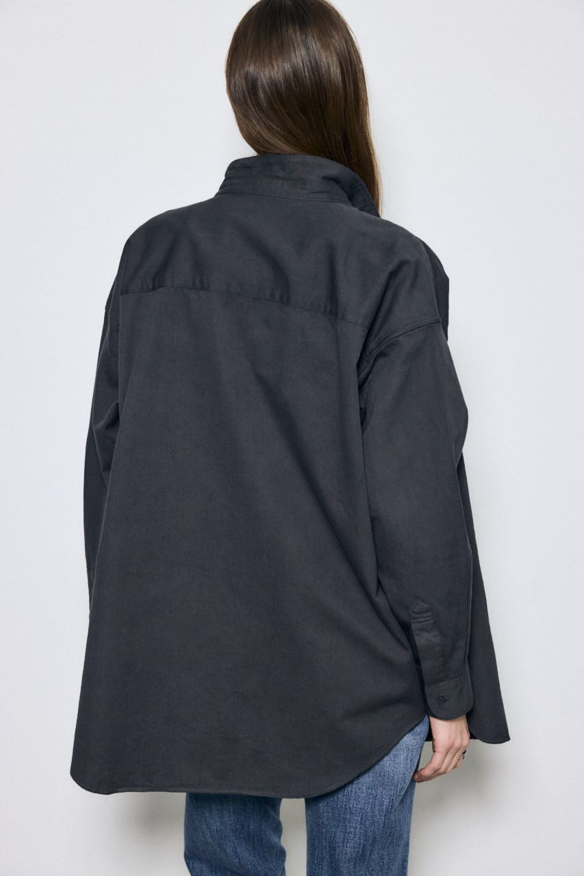 【SS先行アイテム】アーバンリラックスコットンシャツ L/BLK M