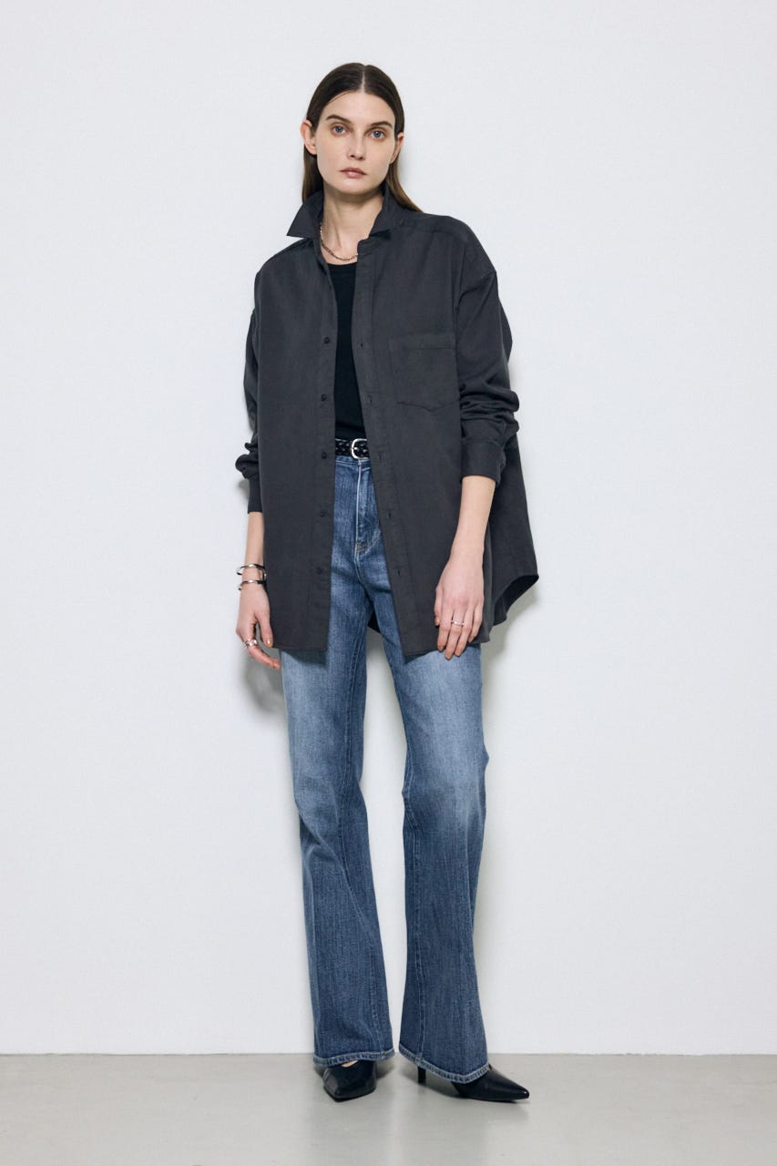 【SS先行アイテム】アーバンリラックスコットンシャツ L/BLK M