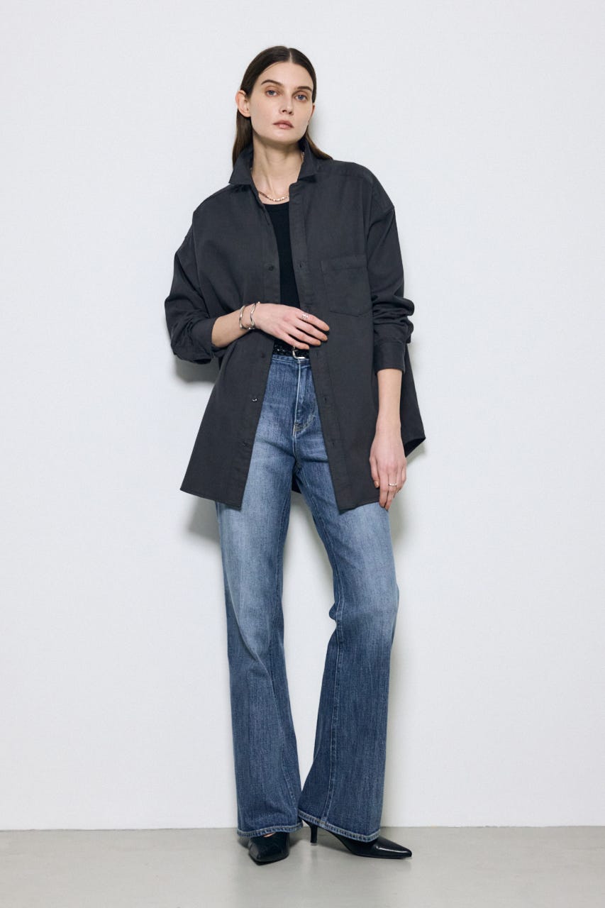 【SS先行アイテム】アーバンリラックスコットンシャツ L/BLK M