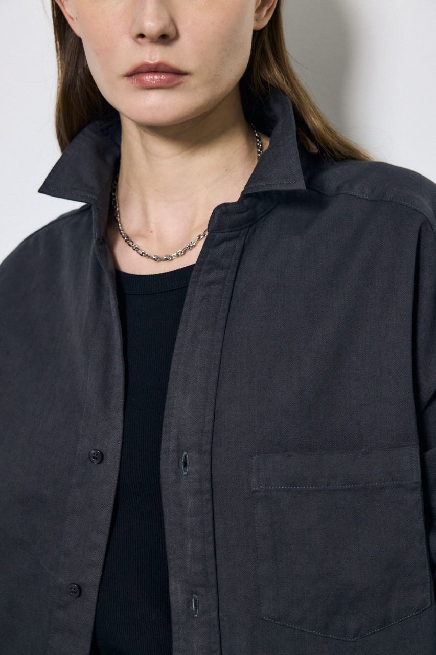 【SS先行アイテム】アーバンリラックスコットンシャツ L/BLK M