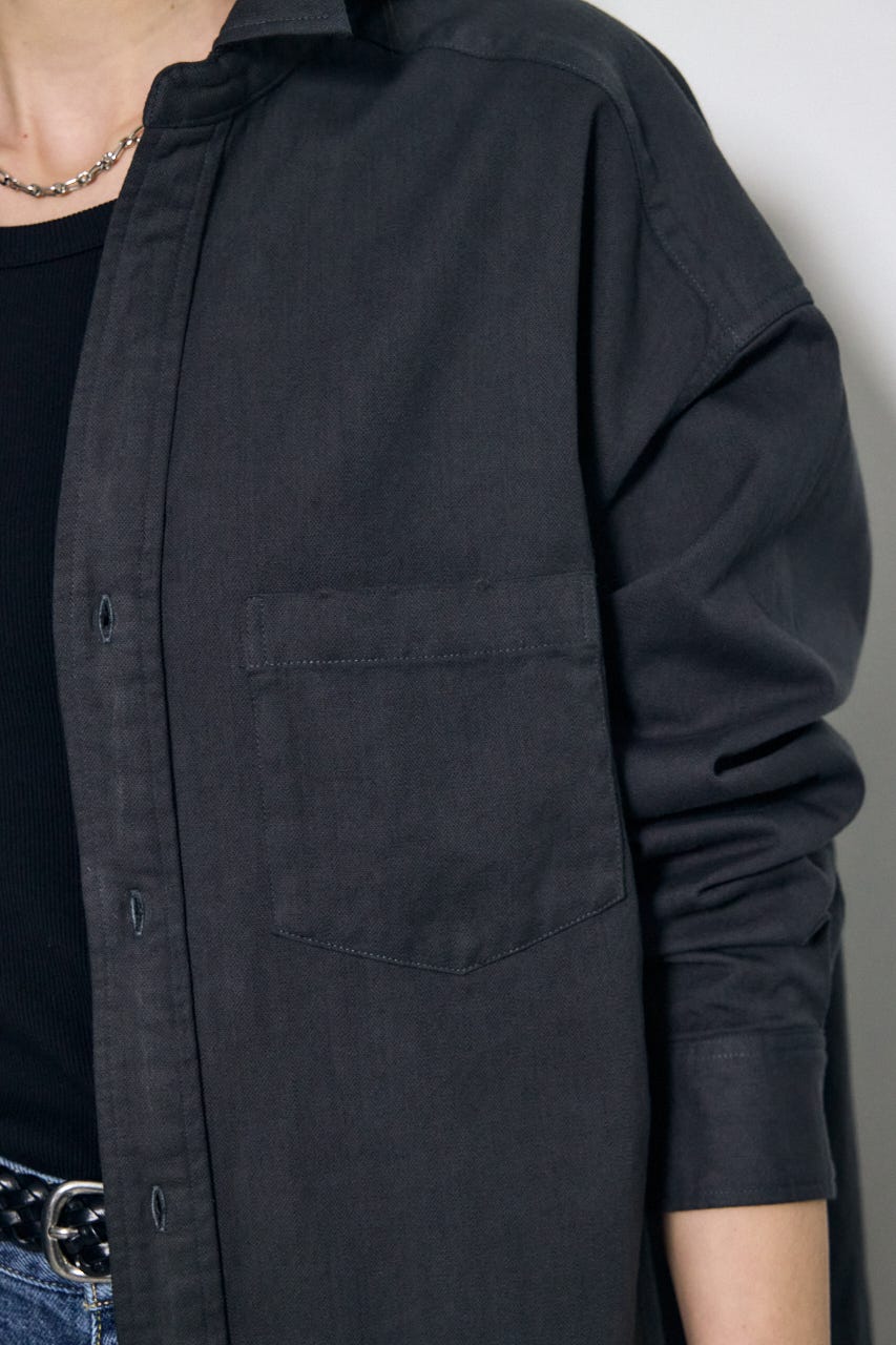 【SS先行アイテム】アーバンリラックスコットンシャツ L/BLK M