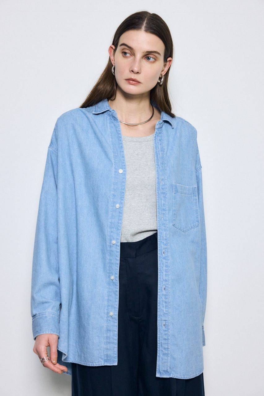 【SS先行アイテム】アーバンリラックスコットンシャツ L/BLU M