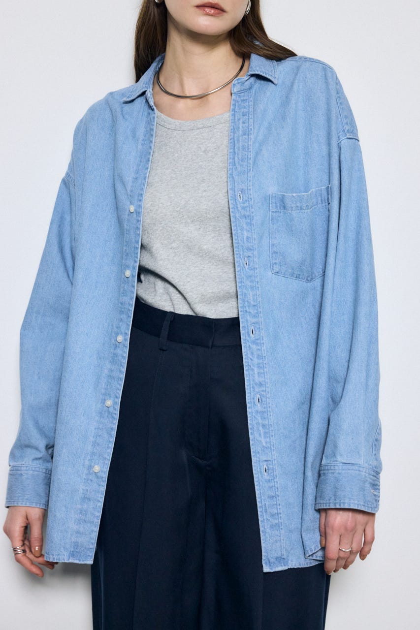 【SS先行アイテム】アーバンリラックスコットンシャツ L/BLU M