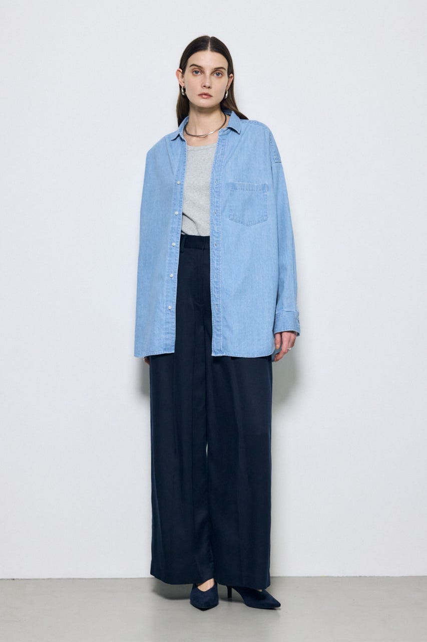 【SS先行アイテム】アーバンリラックスコットンシャツ L/BLU M