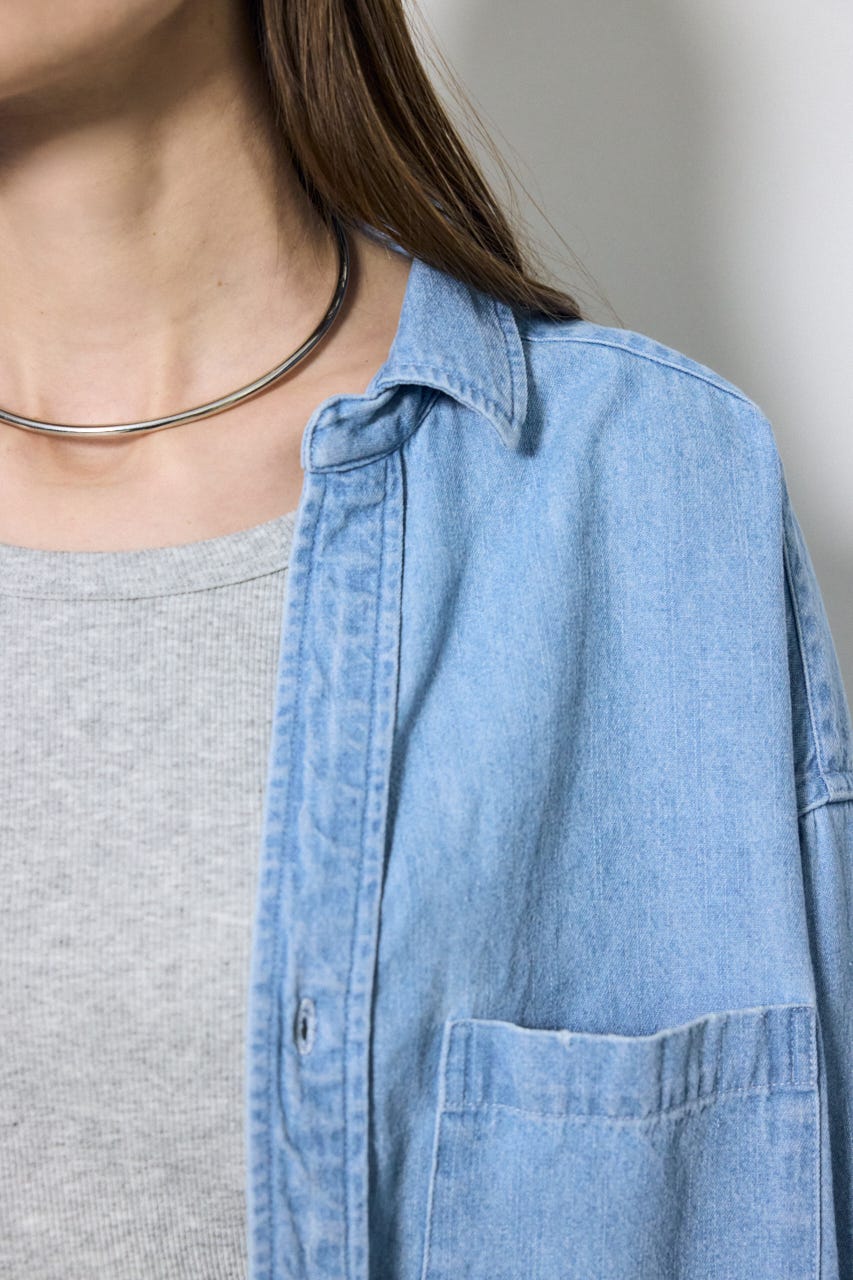 【SS先行アイテム】アーバンリラックスコットンシャツ L/BLU M