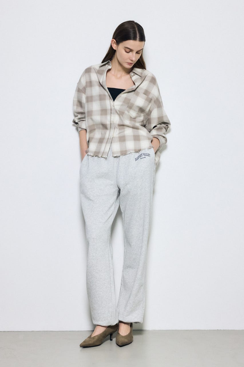 アーバンチェックフリンジショートシャツ 柄BEG FREE