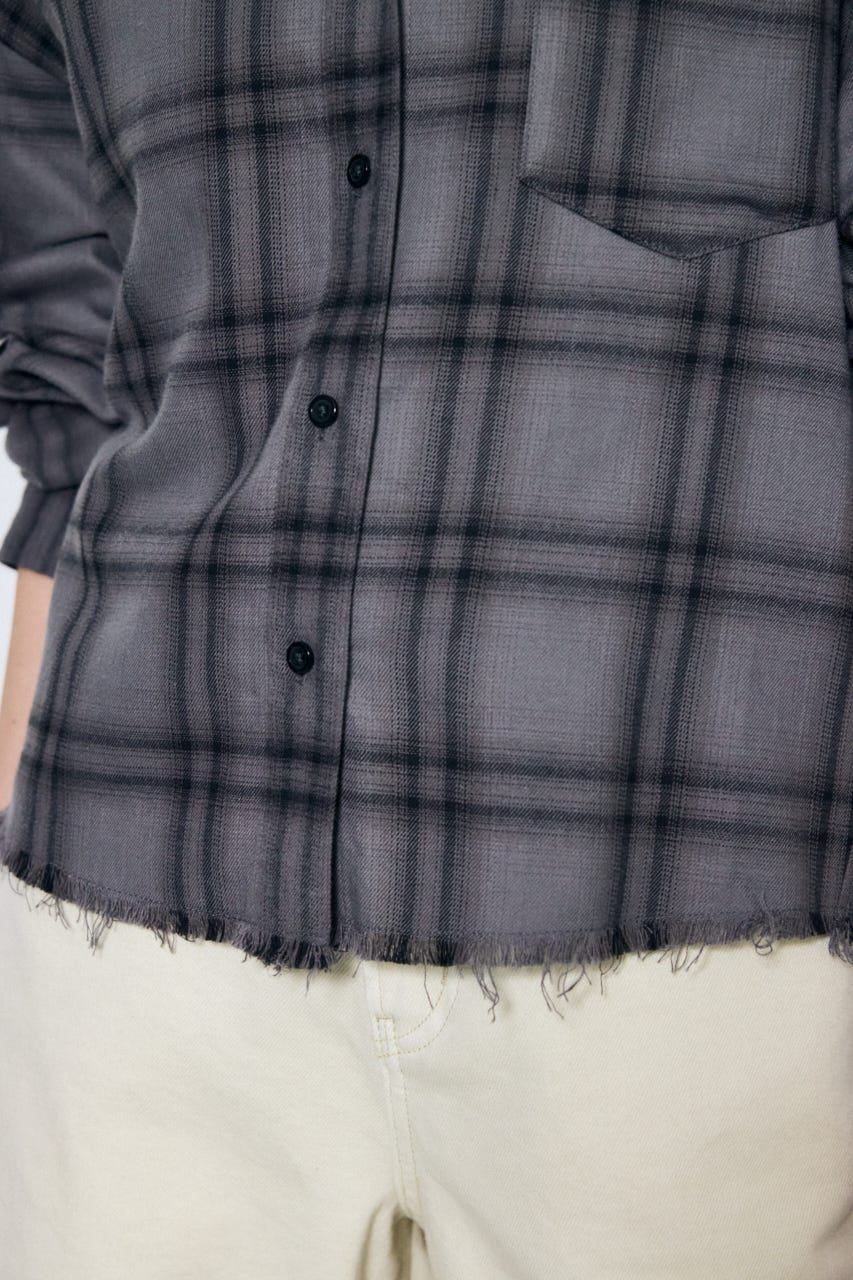 アーバンチェックフリンジショートシャツ 柄BLK FREE