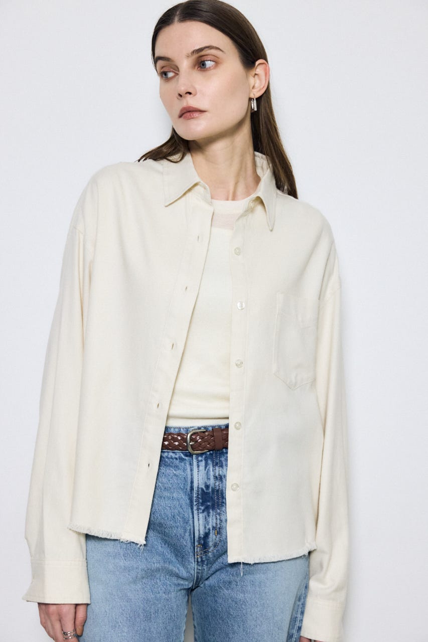 アーバンチェックフリンジショートシャツ IVOY FREE