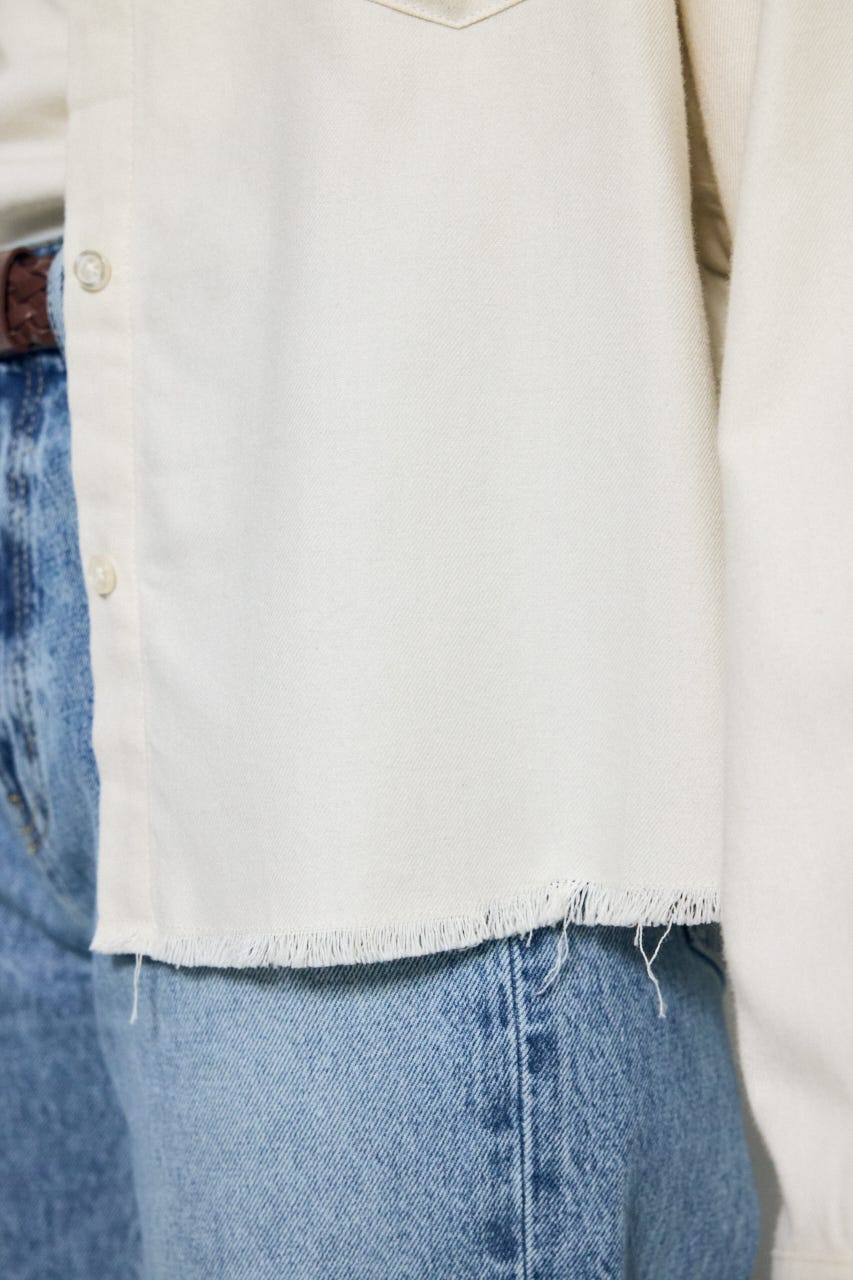 アーバンチェックフリンジショートシャツ IVOY FREE