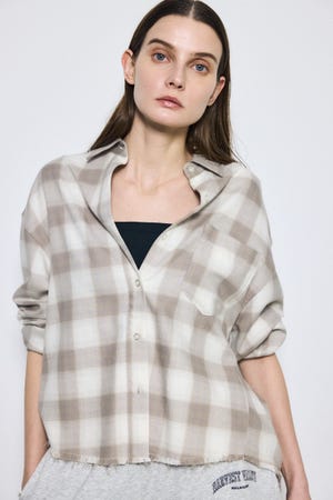 アーバンチェックフリンジショートシャツ