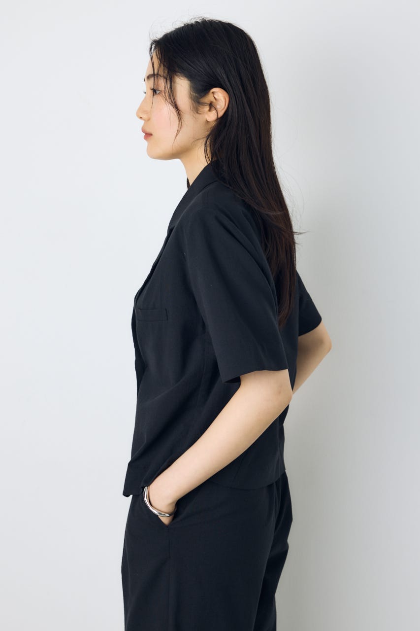 クロップドハーフスリーブジャケット BLK S