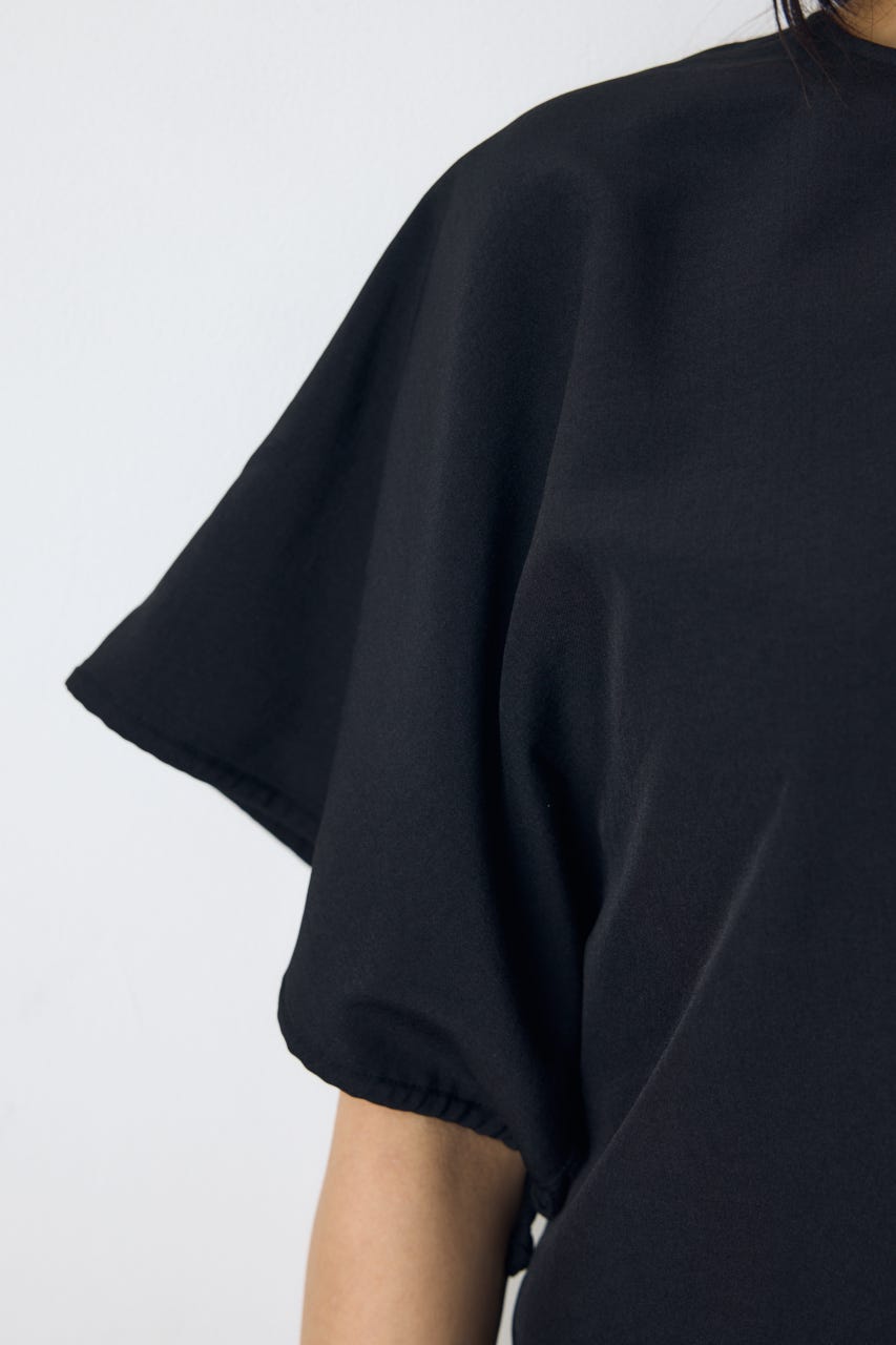 ドロストスリーブデザインブラウス BLK S