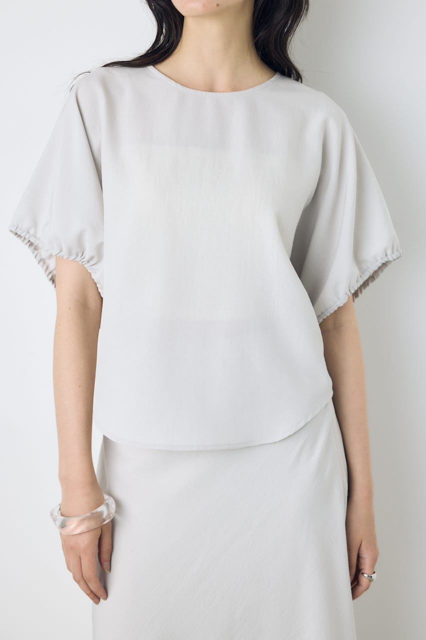 ドロストスリーブデザインブラウス L/GRY M