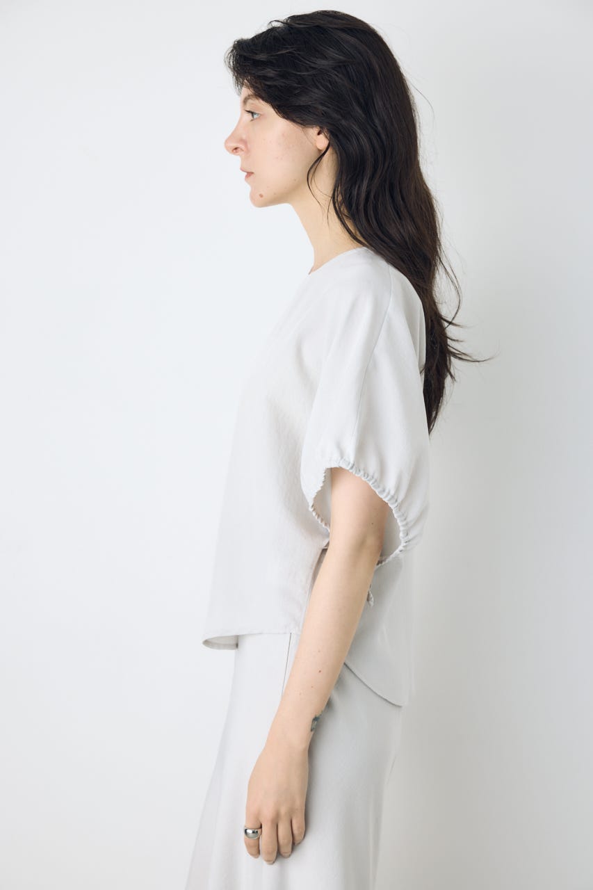 ドロストスリーブデザインブラウス L/GRY M