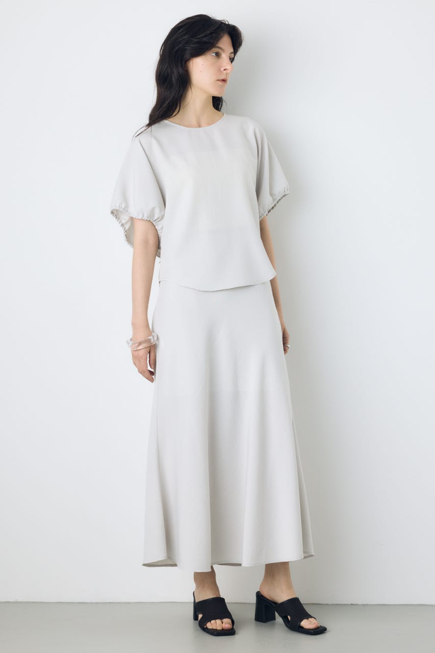 ドロストスリーブデザインブラウス L/GRY M